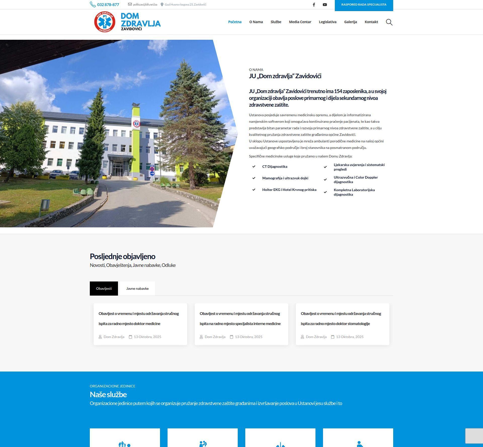 Dom Zdravlja Zavidovići – Public Portal