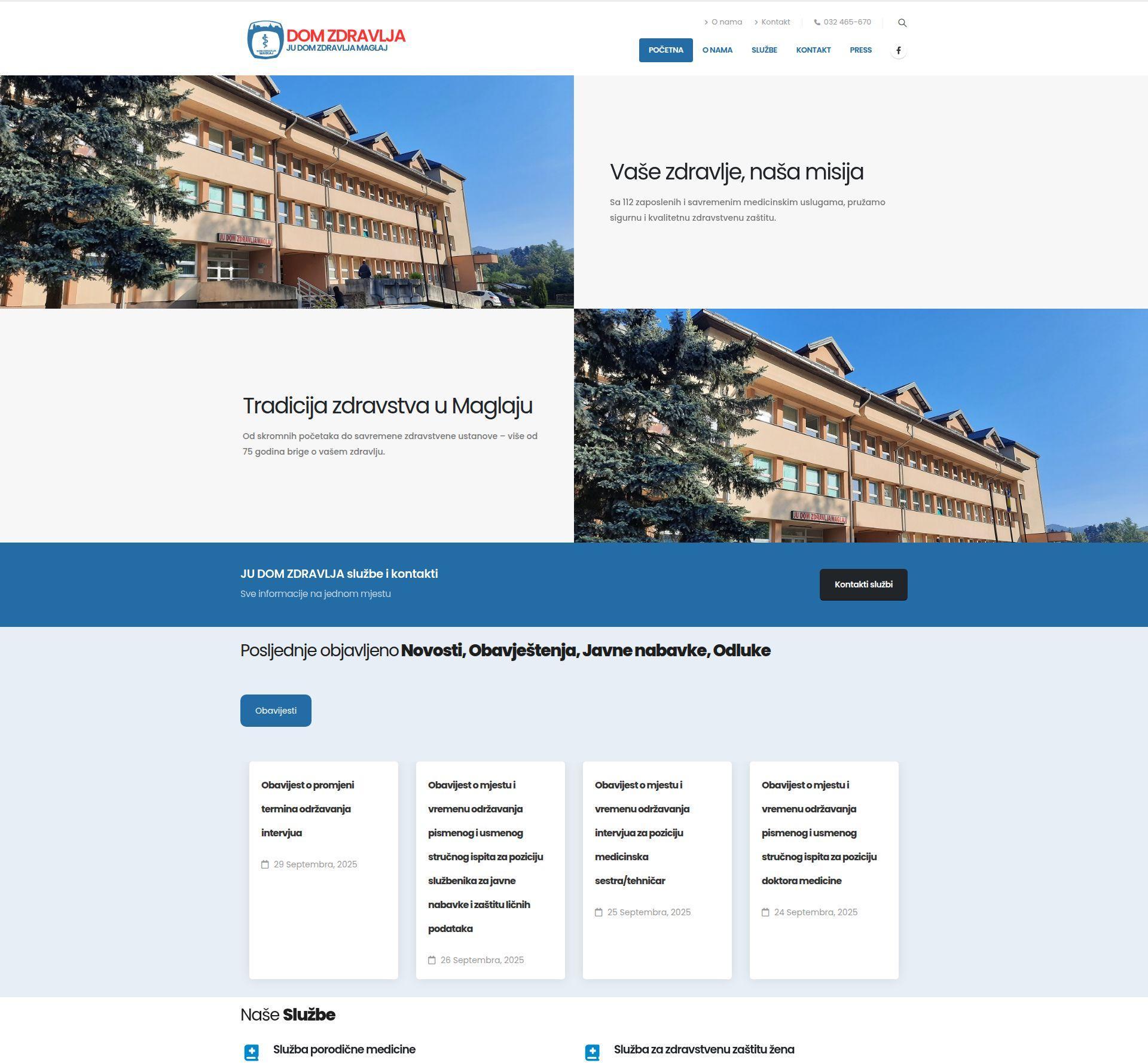 Dom Zdravlja Maglaj – Public Portal