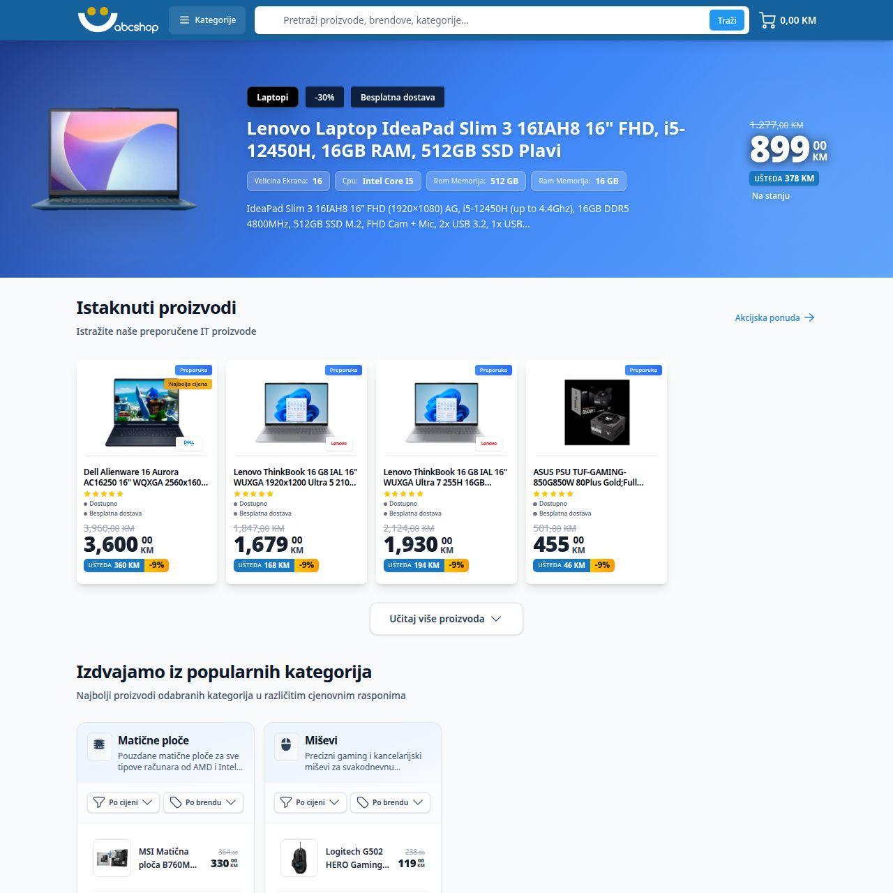 ABC SHOP – Full Stack e-COMMERCE web site